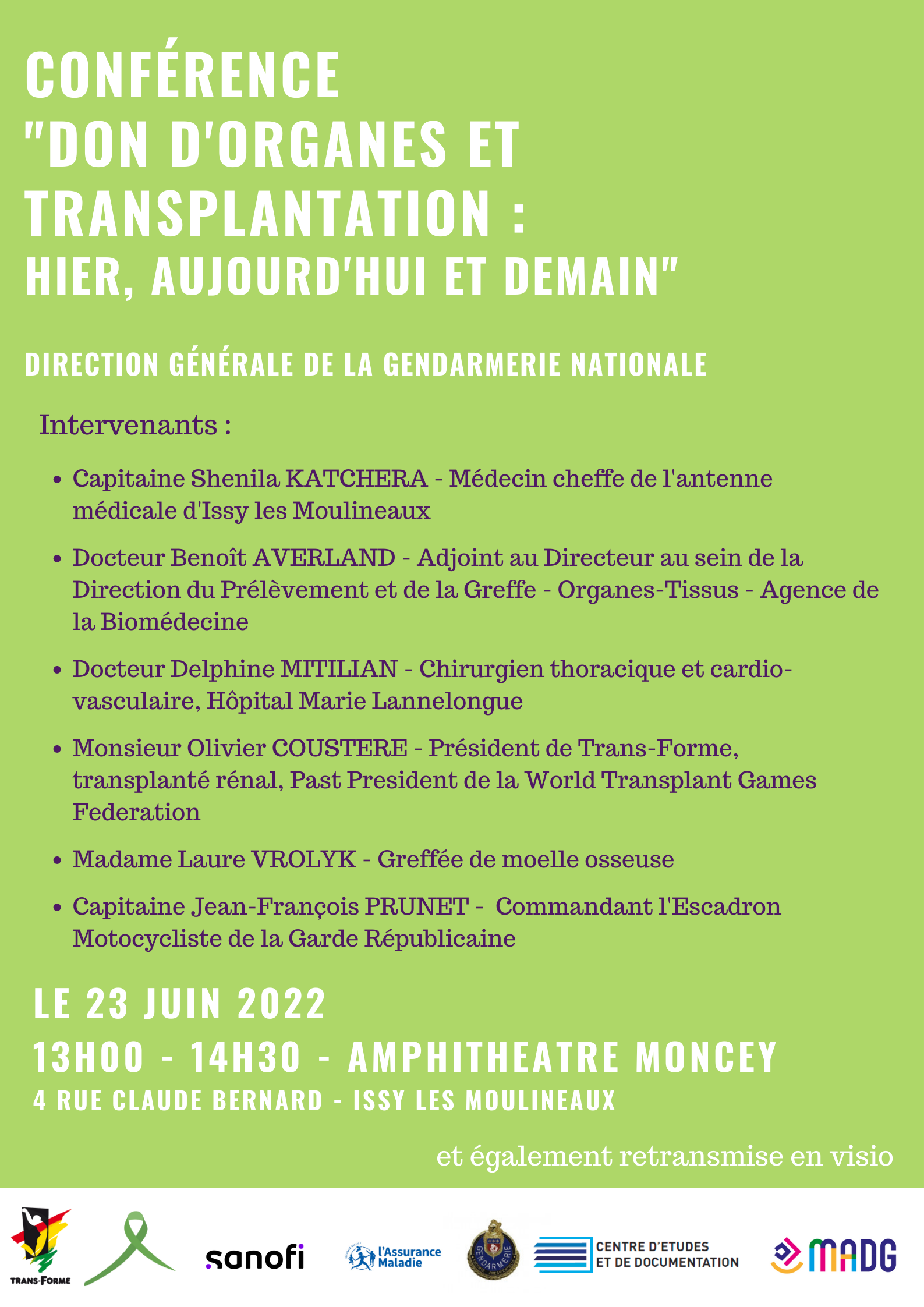 invitation conférence Direction Générale de la Gendarmerie Nationale